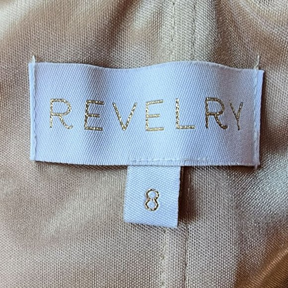 Revelry Rory Cream Velvet Bridesmaid Tan Maxi Dress 8 - Picture 7 of 16